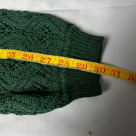 Another Love Knit Krista Pointelle Puff SL Sweater Clover Pullover Green Size M - Picture 8 of 10